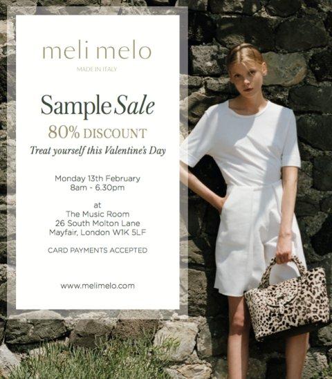 Shop up to -80% on luxury Italian leather handbags, tote bags &amp; accessories at the <a href="/melimelobags/">meli melo</a> #samplesale
DETAILS ow.ly/Dd7Y308QppM