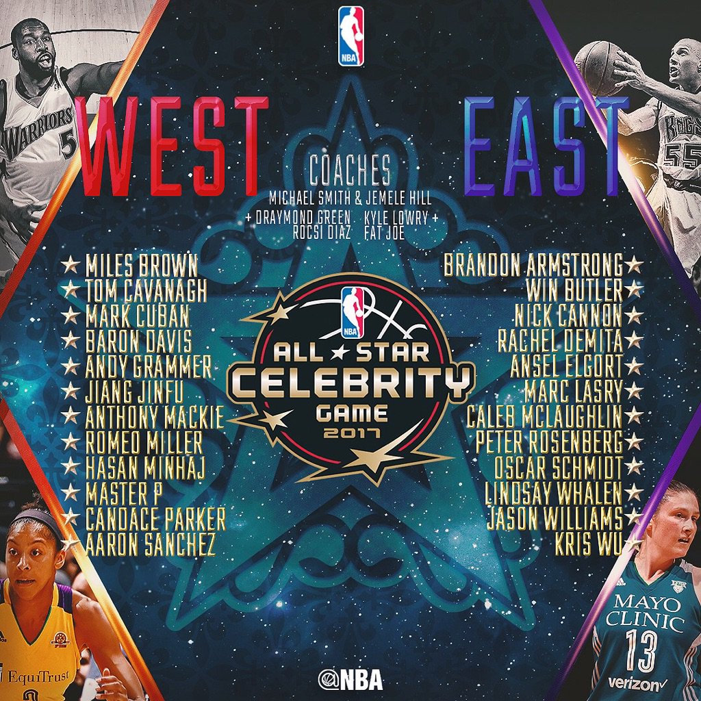 2017 NBA All-Star Celebrity Game Rosters