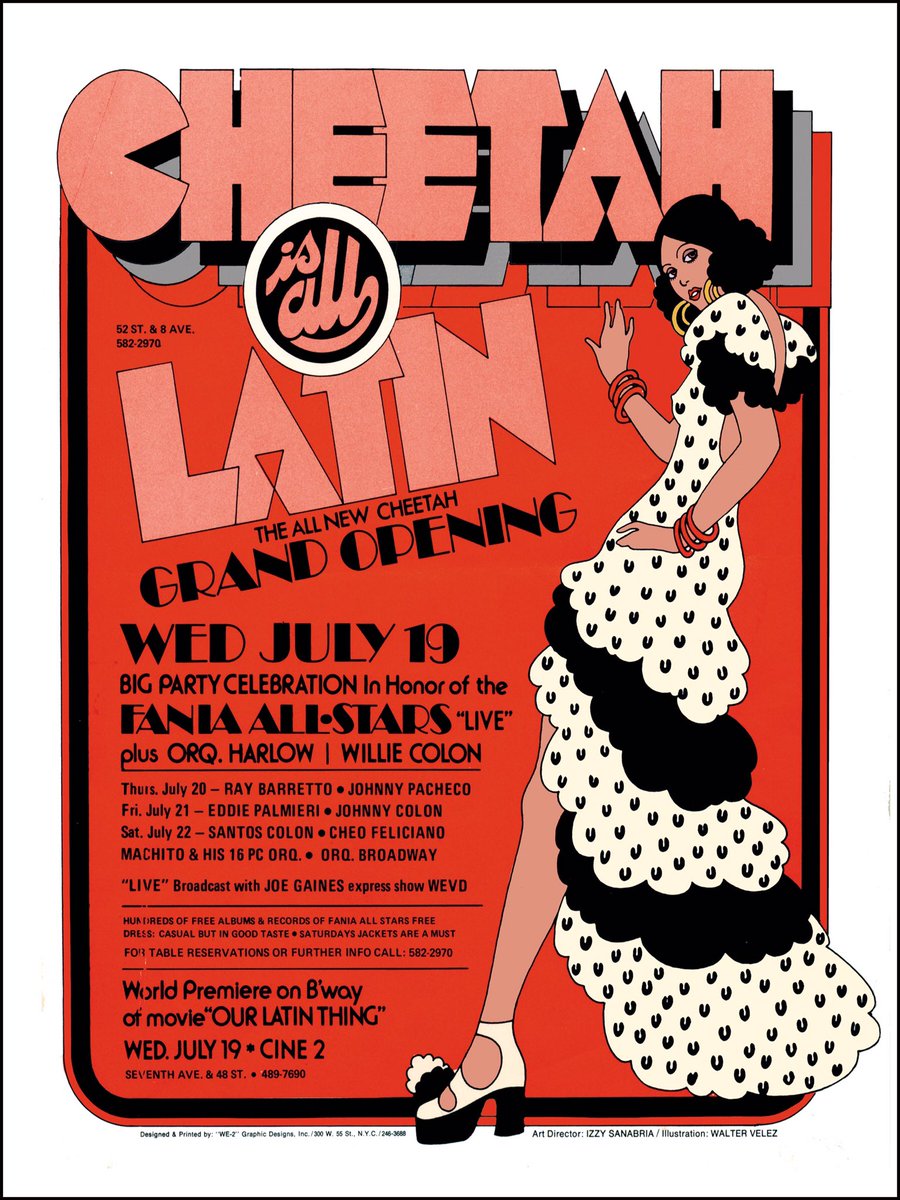 The #Cheetah, where #Salsa was born. Announcement of #OurLatinThing premiere, the seminal #documentary. #PosterArt by #IzzySanabria
#fania