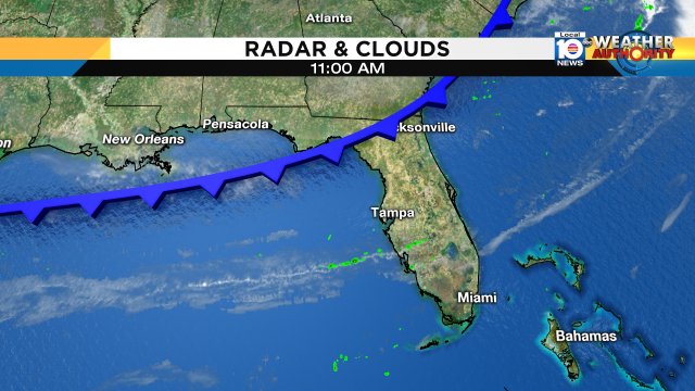 Cold front across Northern Florida expected to bring us some pleasant changes next few days. #Miami #FLL #FLkeys https://t.co/0MjBcnhu0T