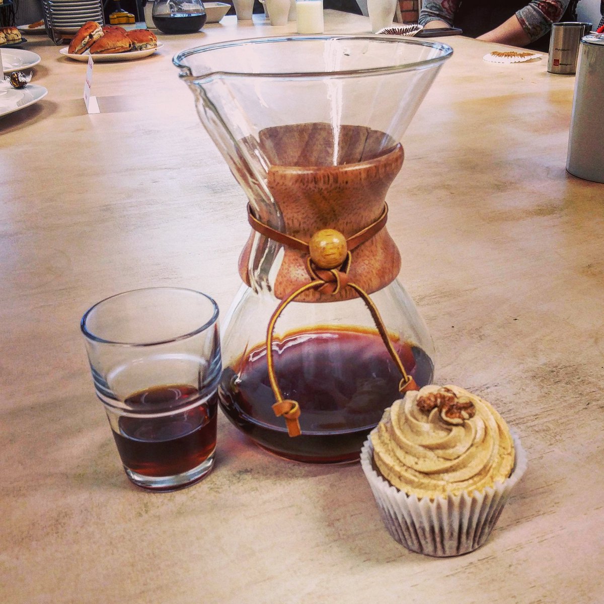 RoryJMcGhie's tweet photo. Today's afternoon tea @ImpactHubBrum went up a level thanks to @kamgill72  at The Baker's Pantry! Eggless cakes that are just to die for! https://t.co/9446p7voZb