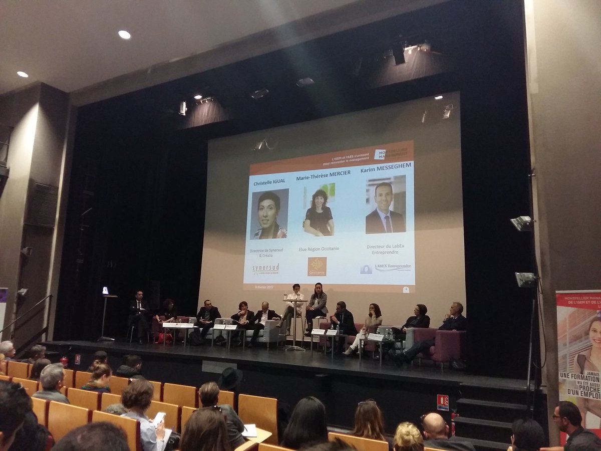 Gubonnal's tweet photo. En direct de la table ronde : "OCCITANIE, accélérateur de l'écosystème entrepreneurial" #entreprendre #opportunity #MontpellierManagement https://t.co/0XmsqmdRw0