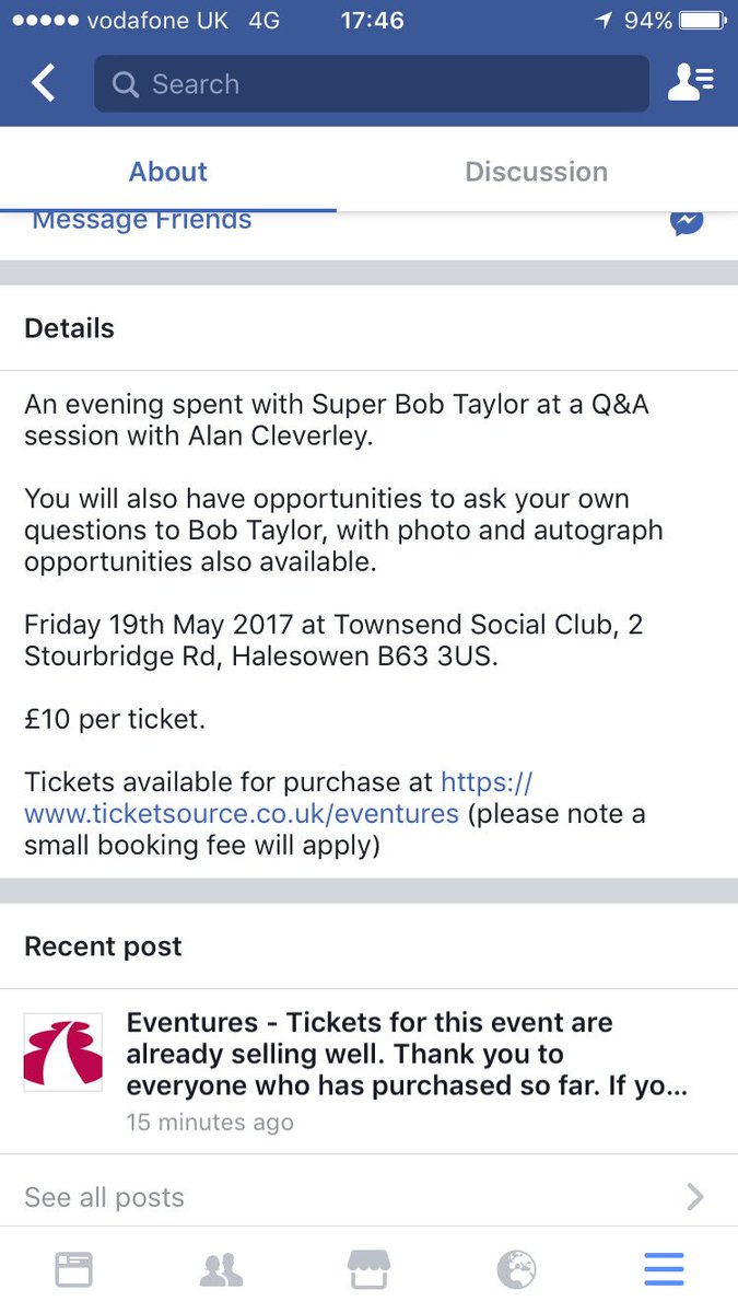 ukeventures's tweet image. A Q&amp;amp;A evening with super Bob Taylor on 19th May at Townsend Social Club, Halesowen. Tickets on sale now! #WBAFC #westbrom #bobtaylor