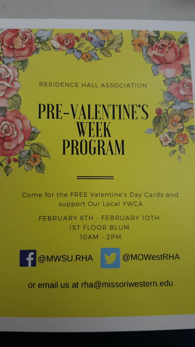 Today and tomorrow is the last day to snatched up some V-day Cards, candy, and flowers. So make sure to check us out! <a href="/MissouriWestern/">MoWest</a>