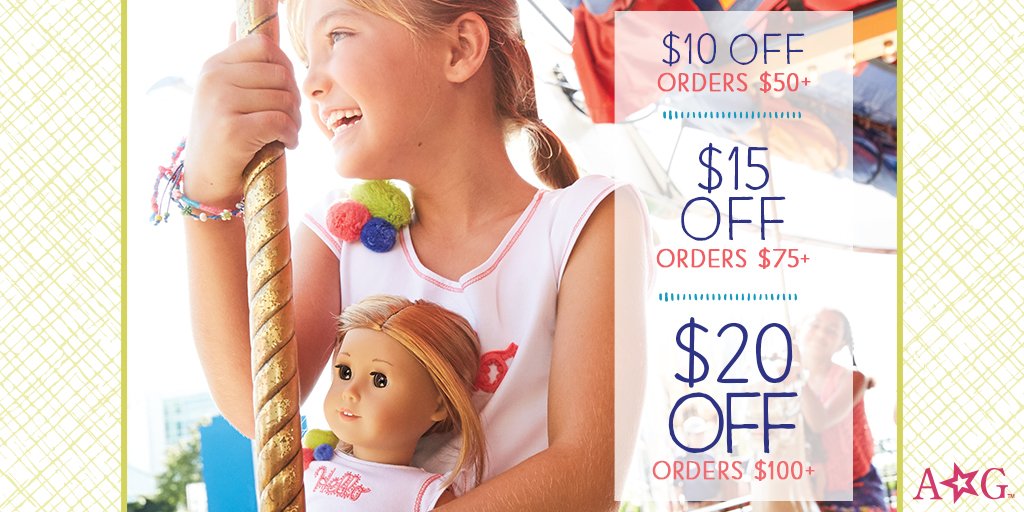 American_Girl's tweet photo. Save 3 ways through Feb. 13! Use 3SAVE217 at checkout or visit an American Girl store. Restrictions apply: https://t.co/7vjT9itPKP https://t.co/SxxaMCAlti