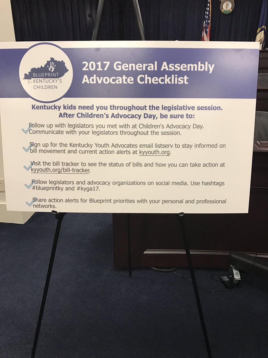 KYYouth's tweet photo. Need tips for advocating for kids during #kyga17? Come by the #blueprintky info session in Annex Rm 149. #CADKY2017 https://t.co/IpDhnanGVR