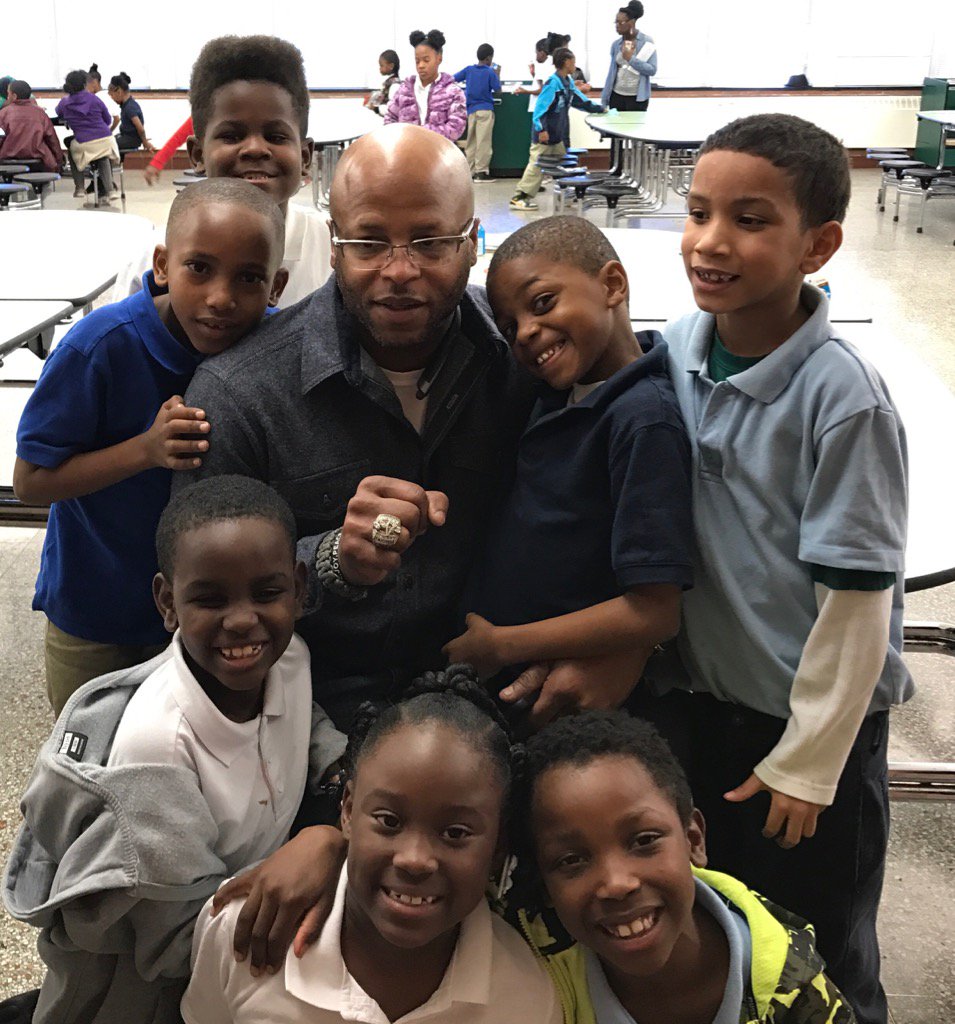 After a busy Super Bowl Week, enjoyed visiting the kids at George W. Carver Elementary. Got &amp; gave a lot of hugs!