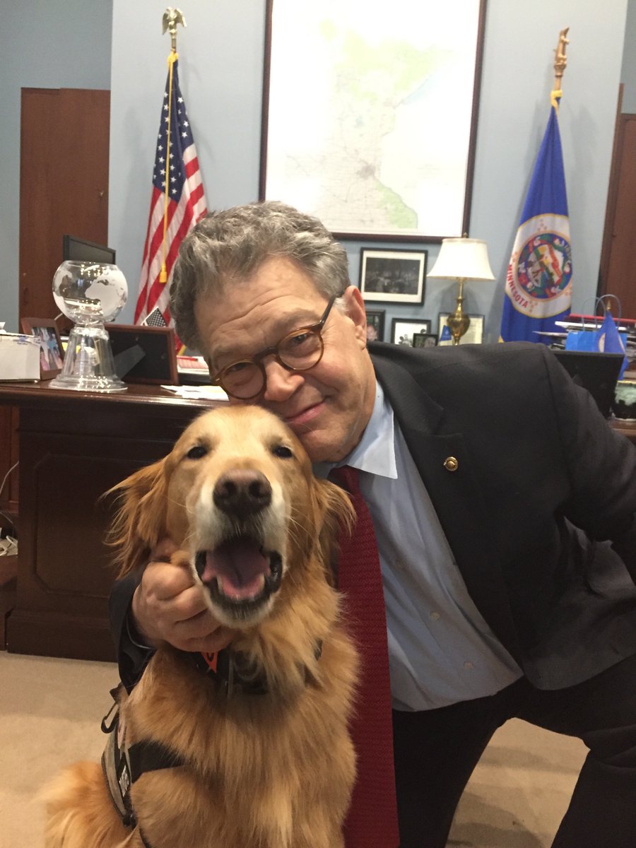 SenFranken's tweet image. #TBT to seeing Tuesday, a service dog who influenced 1st bill I ever intro&apos;d (which became law) to increase number of service dogs for vets.