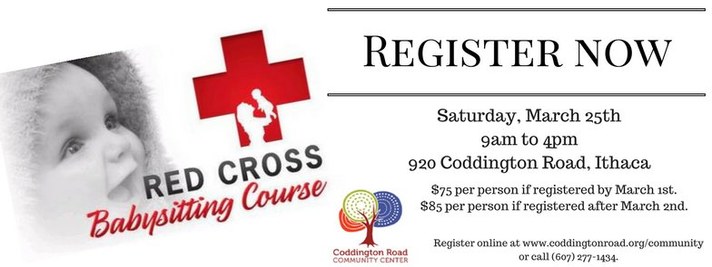 CoddingtonRoad's tweet image. Red Cross Babysitter's Training Course @CoddingtonRoad Sat 3/25 from 9-4pm.  Register tinyurl.com/gujld3h #twithaca  #ithaca