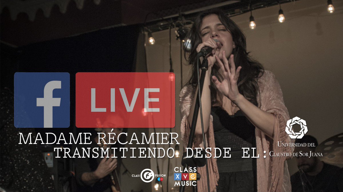 ClassMusic's tweet photo. Esta tarde @madamerecamier estará entregando #MiCorazón 💘 en #FacebookLive desde el @ClaustroSJuana. 🤘 https://t.co/cYi41cToAg