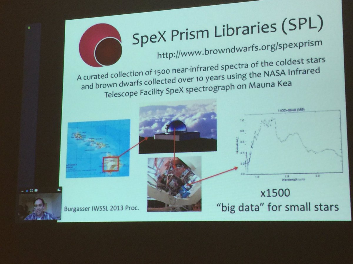 DMontesG's tweet photo. Talk by Adam Burgasser @browndwarfs by telecom about SPLAT curation Spex Prism Spectral lib #IWSSL2017 https://t.co/pnz4YzoSOS