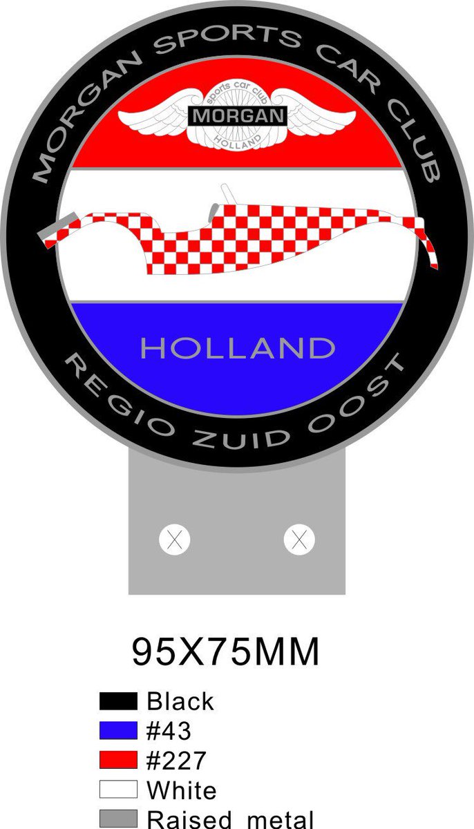 Eindelijk klaar. Onze eigen regio badge. Zelf ontworpen en digitaal omgezet door Simone Hersbach. In Engeland laten maken. Ben Super trots.