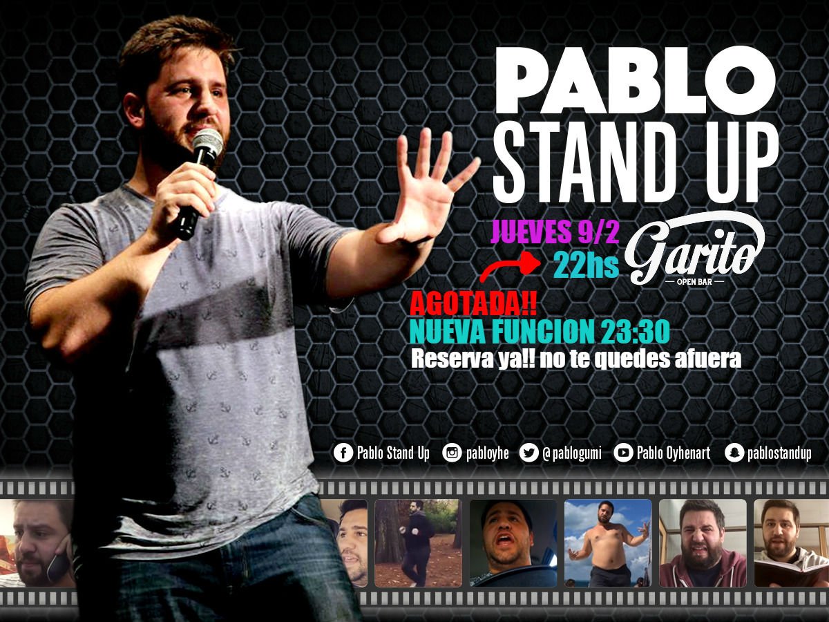 pablogumi's tweet photo. HOY EN #GaritoBar!! NUEVA FUNCION!!
La funcion de hoy para las 22hs ya esta agotada
Agregamos una nueva para las 23:30hs
RSV x WP 097499555 https://t.co/NopHlnVGmY