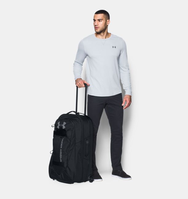 ua checked rolling suitcase