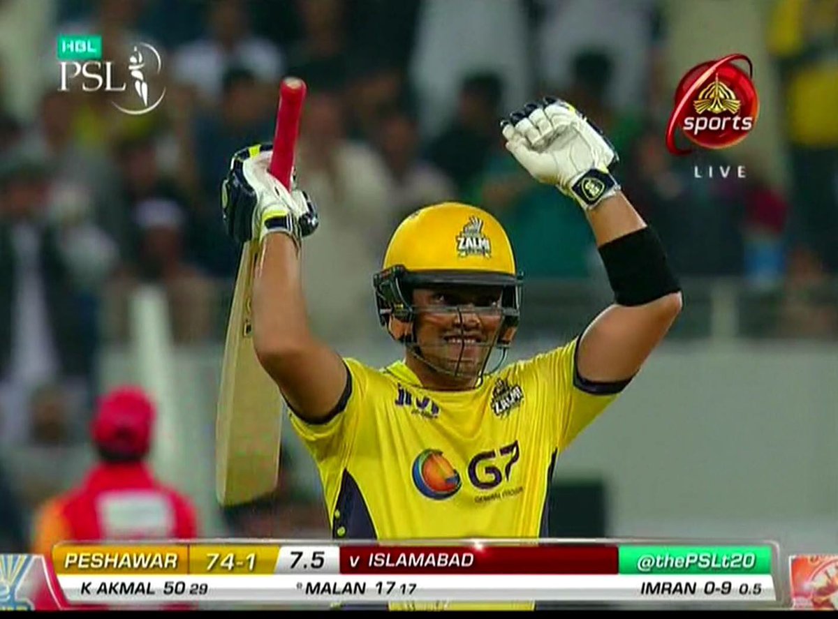 TEAM_AFRIDI's tweet photo. 50* Kamran Akmal #PeshawarZalmi #PZvIU https://t.co/7LA5i030uA