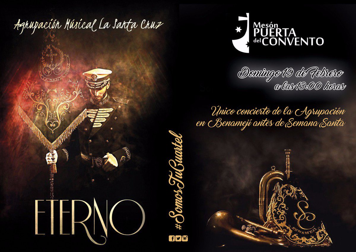 MesonConvento's tweet photo. Y para el 19 de febrero no hagas planes que te ofrecemos el mejor prólogo para la cuaresma con @AMLaSantaCruz ¡Único concierto en Benamejí! https://t.co/xzWYbrLUzE