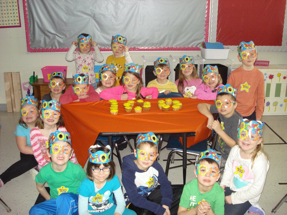 HansonKinder's tweet photo. Happy 100th Day of School!! We can count to 100! #kindergartenrocks #hornetpride https://t.co/kjoFYTBkxl