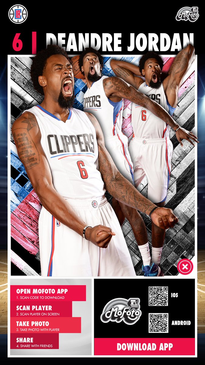 LAInteractive's tweet photo. Snap shot of @NBAAllStar @DeAndre Jordan @LAClippers game using #MoFoto #AR app. https://t.co/PxD1o1cAOw @STAPLESCenter @LAInteractive https://t.co/fsMKP9fXW2