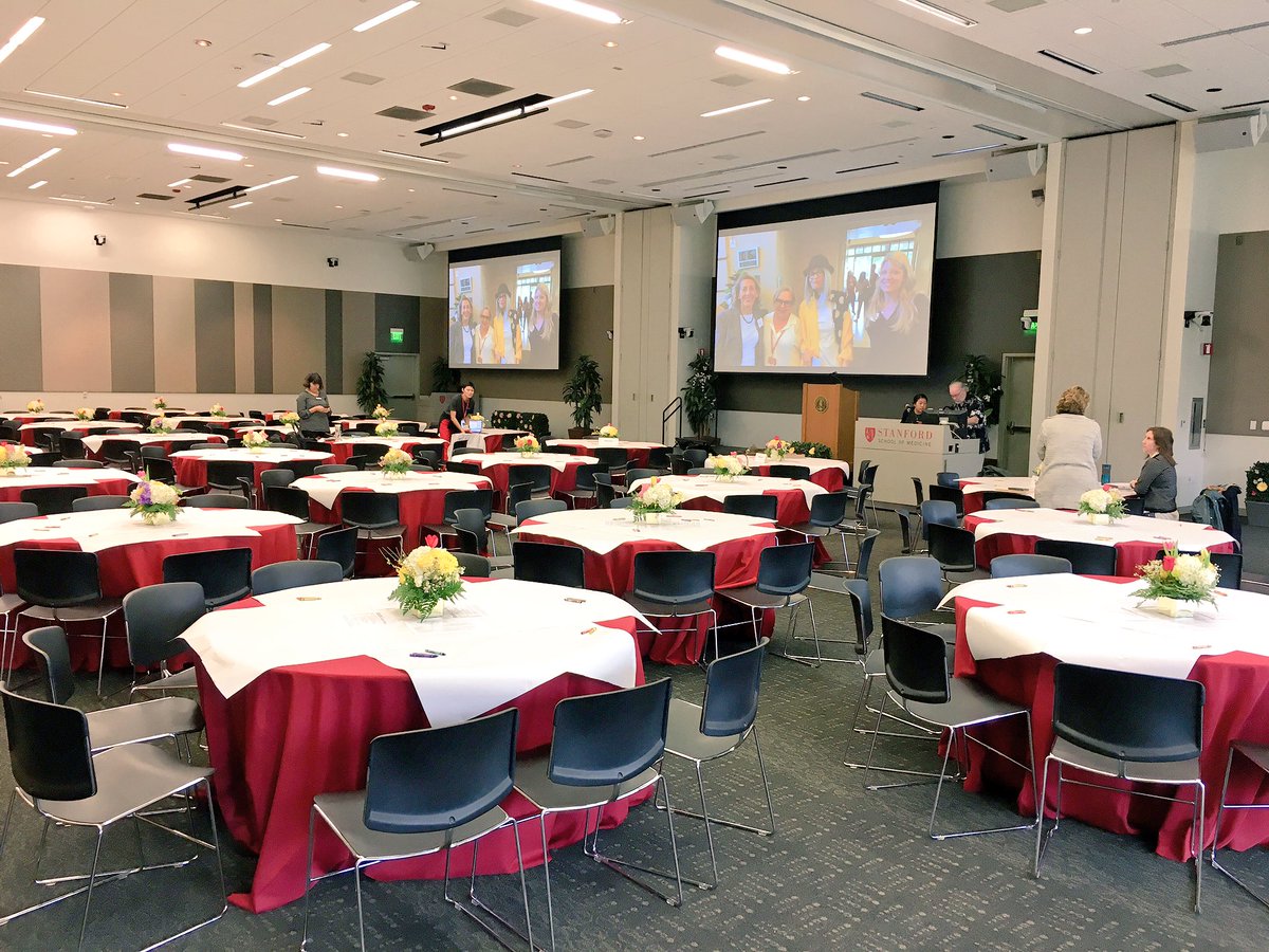 rsatkinson's tweet photo. Stanford Student Affairs Conference 2017 -- the room is set, let the party begin! #stanfordsaconference https://t.co/ignMYCpzF8