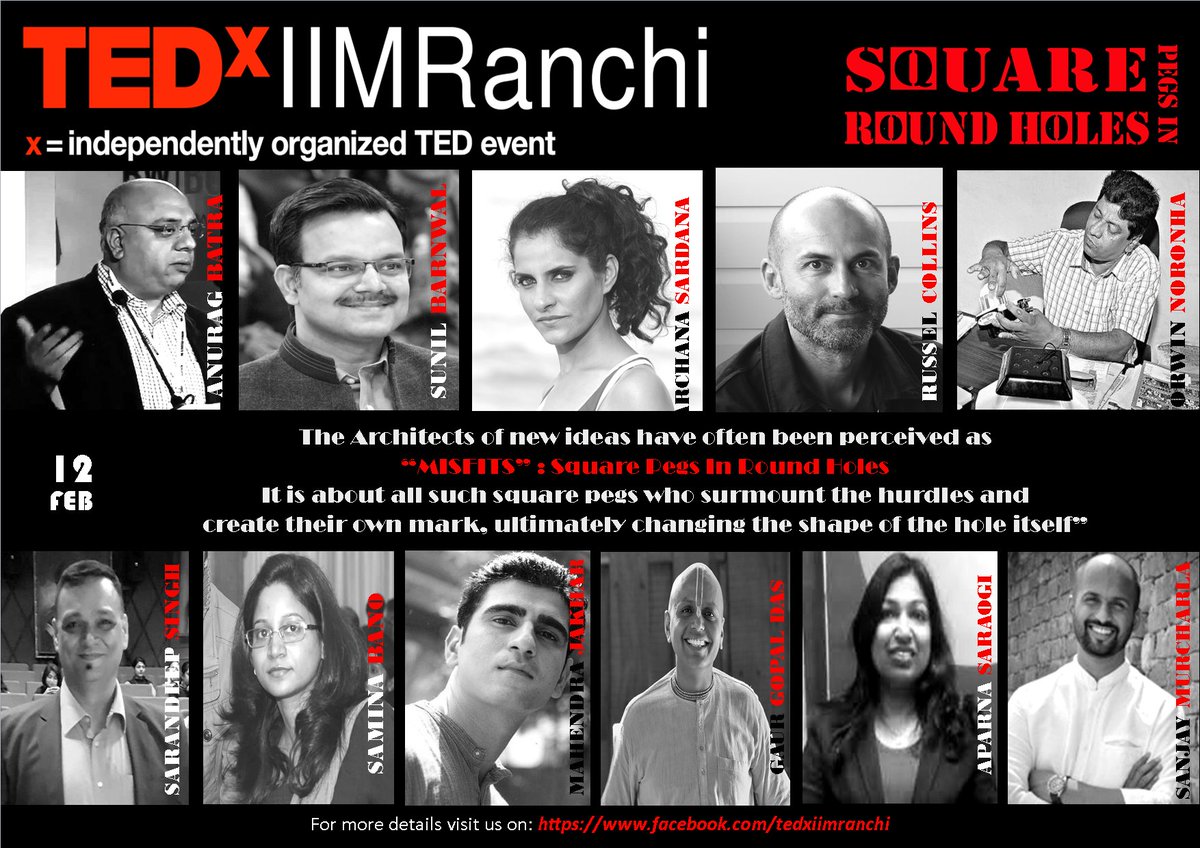 TEDxIIMRanchi's tweet photo. Our 11 distinguished speakers, all together for the first time. 2 days to go! #TEDxIIMRanchi 2017 https://t.co/G8ZMa13SNj