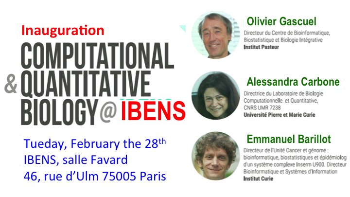 antoine_triller's tweet photo. Ecole Normale Supérieure IBENS
Inauguration symposium (free)
COMPUTATIONAL & QUANTITATIVE BIOLOGY
Tuesday Feb 28th
clain@biology.ens.fr https://t.co/rBq2y6dLT0