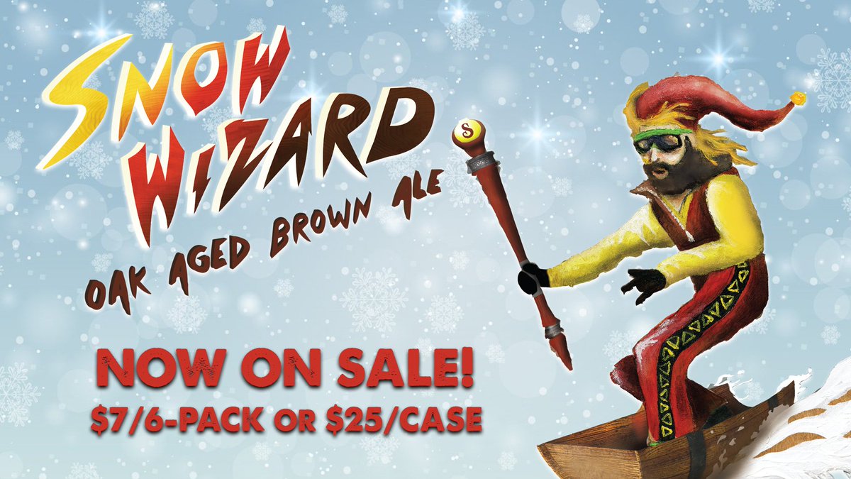 saugatuckbrew's tweet photo. PUB SALE | Right now you can #SnagASixer of our oak-aged brown ale #SnowWizard for $7 in the Pub! Want more? Get a 24-pack case for $25! https://t.co/IGiMZJbHNW