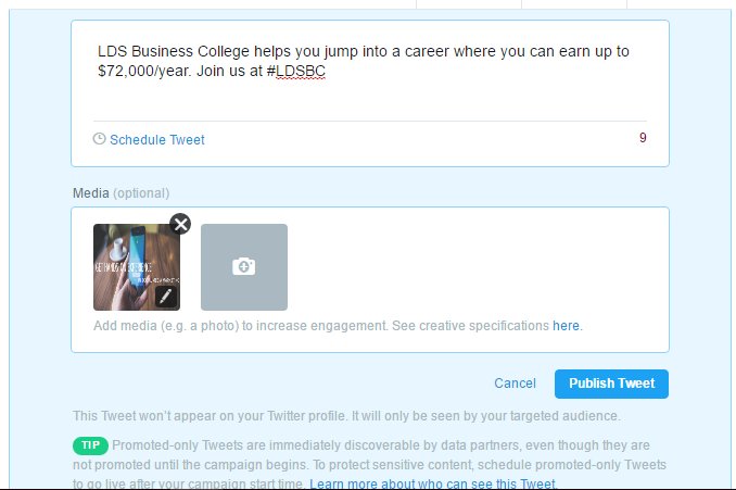Ammon46's tweet photo. @Support I'm having trouble finding where to ad a caption for this promoted tweet? #socialmediastudent #learningtwitter # https://t.co/2wlEamjYws