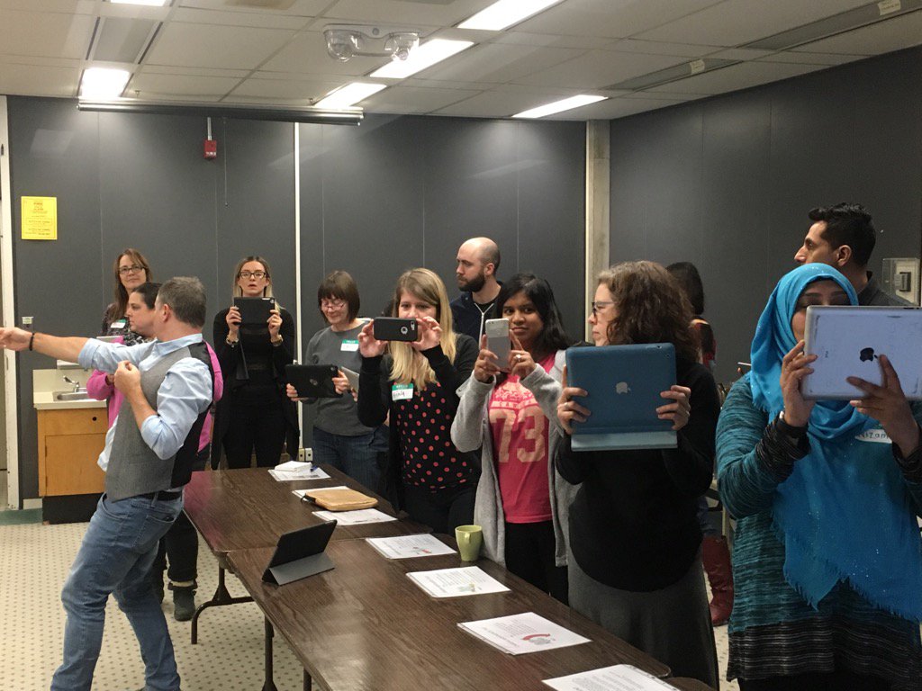 EcoSchoolsTDSB's tweet photo. Learning how to frame a shot with @PlanetinFocus filmmakers #ecofilmlab @tdsb @TDSB_Arts https://t.co/hR9WVObjfc