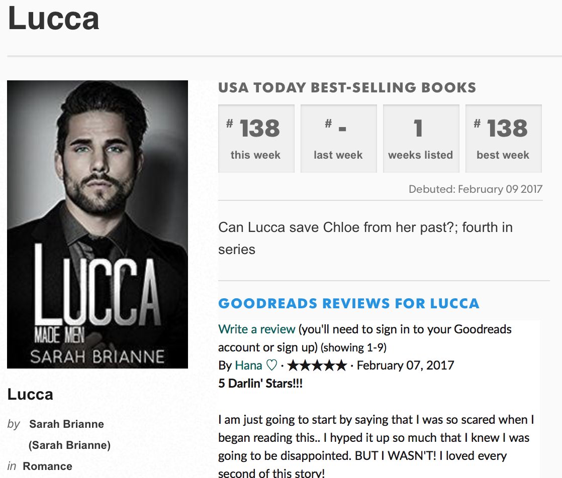 AuthorSarahBri's tweet photo. Today is the day my dreams have finally come true, lovelies. I am a USA Today Bestseller! Thank you all 🖤🖤🖤 https://t.co/zs2XuMEIQC