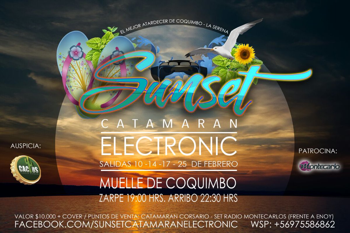 montecarlocl's tweet photo. Imperdible #SunsetCatamaran @Artenorte @eldia_cl @elobservatodo @conguitarra1027 @la_serena_chile @visita_coquimbo @sernaturcoquimb https://t.co/scIW9XYHdq