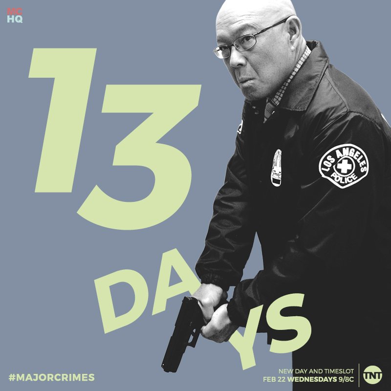 MajorCrimesHQ's tweet photo. Holy crap! Lieutenant Tao is up for searching more suspects in 13 days! #MajorCrimes #WatchLiveFor5 https://t.co/fx8W6LOYw1