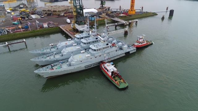 RdamOffshore's tweet photo. 3 X SPA 4207 moored the ROG terminal, Transported by the Rolldock Sea from Jamaica - Rotterdam. https://t.co/PaiDRLRyhU