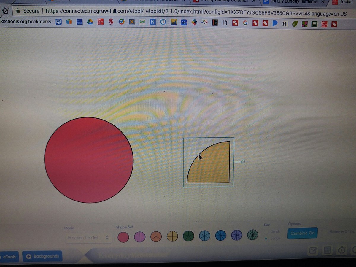 mrscantu5's tweet image. This is fraction circle pieces. We use them in math for learning fractions. My fraction shows 1 1/4. Lily
#mathchat #commentsforkids