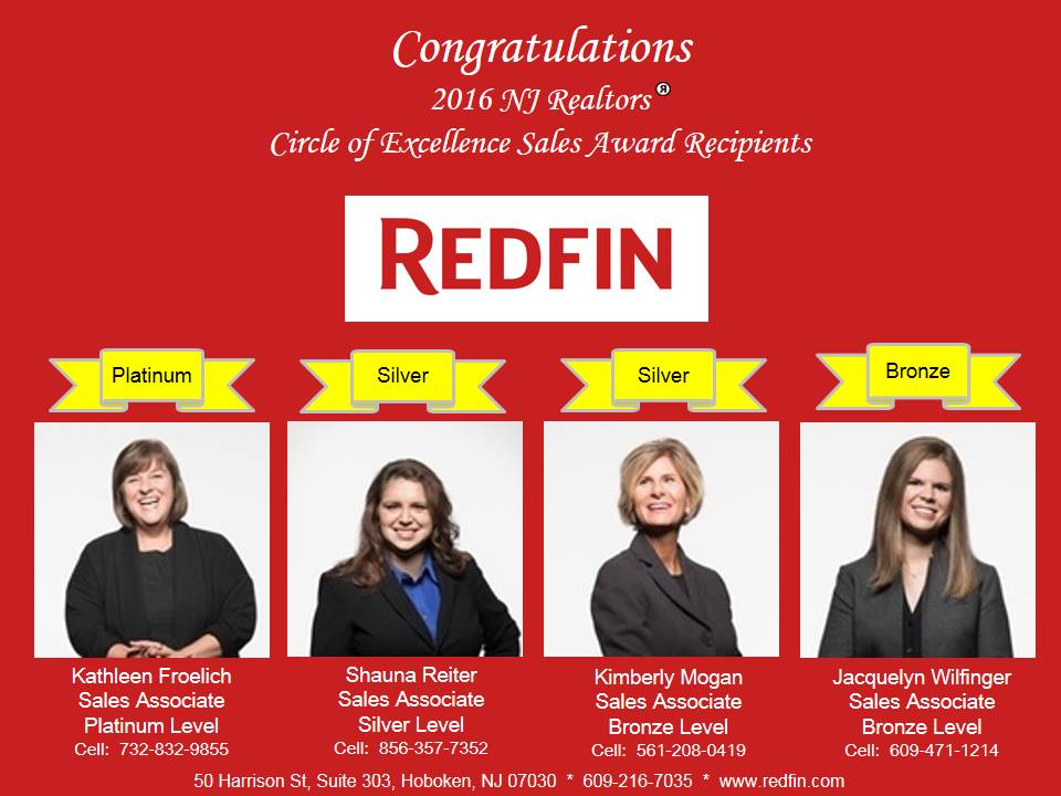 ShaunaRRealtor's tweet photo. Congrats to my fellow @Redfin agents who made 2016 NJ Realtor's Circle of Excellence! #soproud #RedfinLife #RealEstate #realtor #NewJersey https://t.co/EDYPGS27CH
