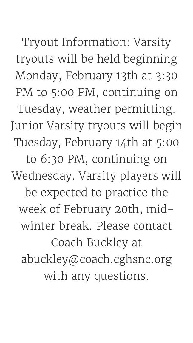 mlax_cghsnc's tweet photo. Tryout information: https://t.co/8IgmjYfaqq
