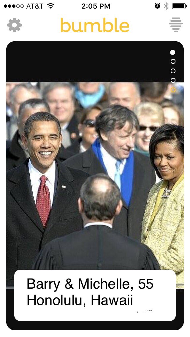 JLSanchie's tweet photo. All my bumble dreams come true. Adopt me? @MichelleObama @BarackObama @joebamabromance https://t.co/PZKMBLgRoQ