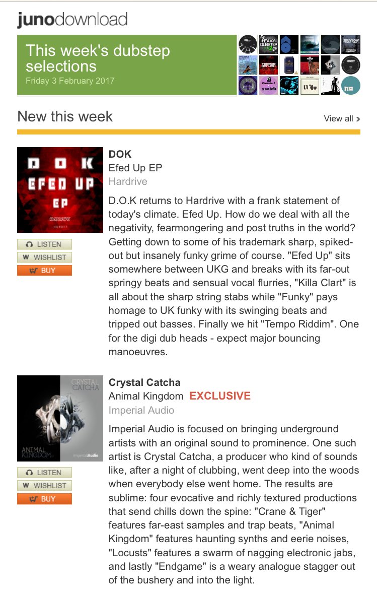 Out to <a href="/junodownload/">Juno Download</a> on selecting IMP010 - @CrystalCatcha - Animal Kingdom