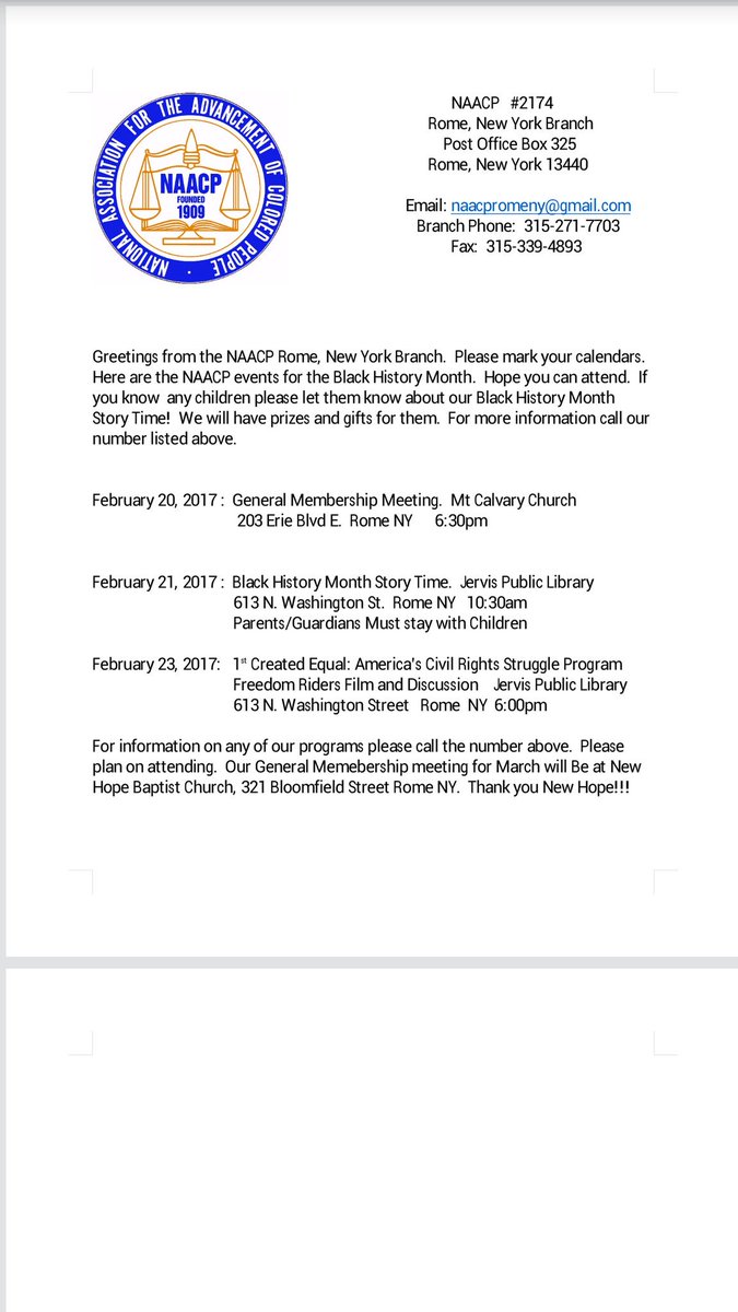 NAACP Rome NY tweet media