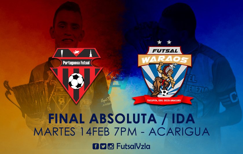 FutsalVzla's tweet photo. #LigaNacional | Martes 14 de febrero a las 7pm en Acarigua, se jugará la IDA de la Final Absoluta de la Liga Nacional | #FutsalVzla https://t.co/GqgkbHOxJg