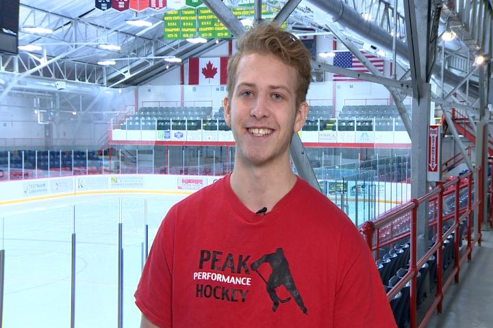 EastlinkLily's tweet photo. The goalie of the month in the @NOJHL is @TaylorUnruh of the @CochraneCrunch. He's on Home Ice this week on @Eastlink TV or watch on-demand https://t.co/PR0gPPjbex