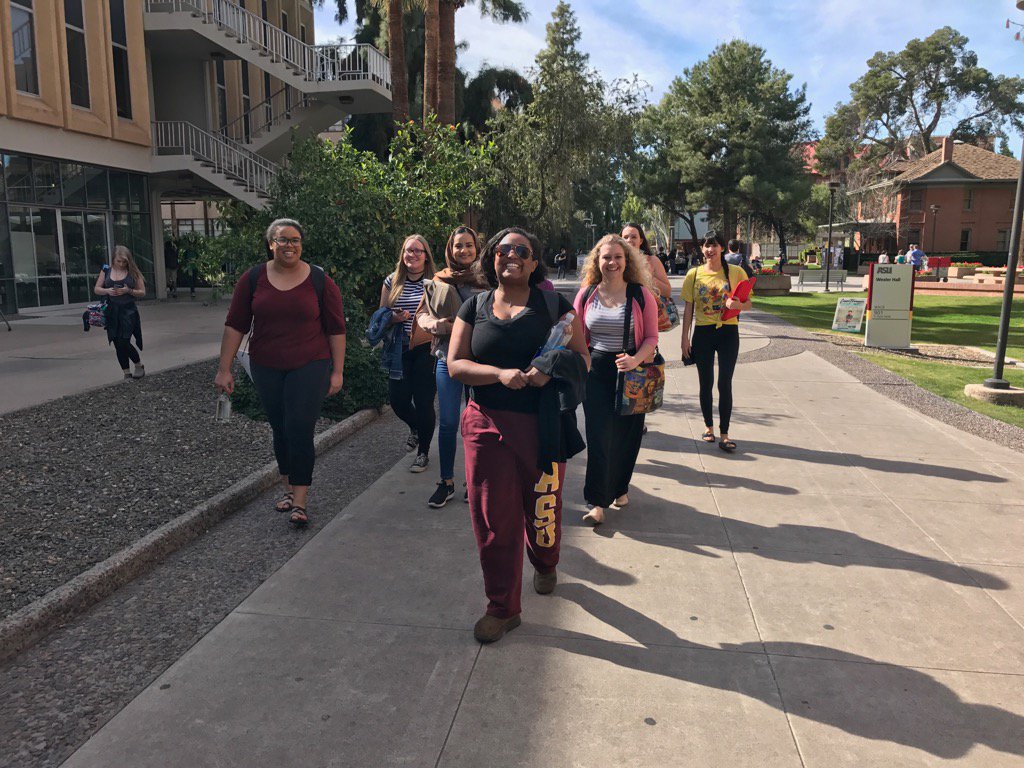 paloverde's tweet photo. Teaching a women & gender studies library class. Walking to the Noble Library together :). #asulibraries https://t.co/9yCEpDbOqG