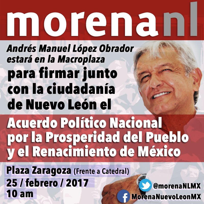 MorenaNLMX's tweet photo. Les recordamos que el sábado 25 de febrero #AMLOenMTY .@lopezobrador_ en #Mty #NL. En Unidad lograremos el renacimiento de #México 👭👬👫👫👬👭👫👬👭 https://t.co/GAkbjJvdi9