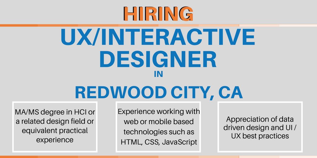 CVirtualReno's tweet image. We're hiring a #UX #InteractiveDesigner! Apply today buff.ly/2kJBLIJ #NowHiring #Hiring #JobOpening #Jobs #CaliforniaJobs