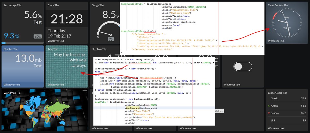 naoghuman's tweet photo. Next round with the #JavaFX library #TileFX from @hansolo_. Style the tiles with CSS and Images. https://t.co/5V4sRTCSfT