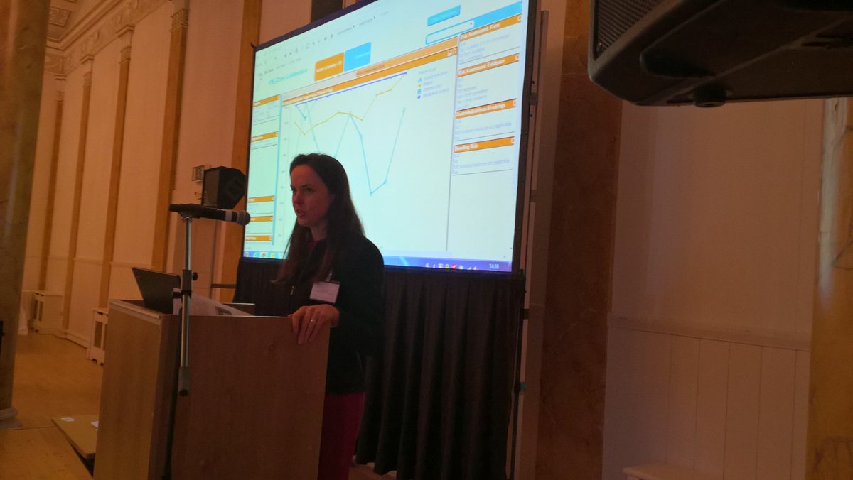 EoinGaels's tweet photo. @ciarakirke demonstrating new #VTEQI dashboard developed by HSE OoCIO BI team at VTE collaborative event today. #ONEeHI @ehealthireland https://t.co/ZGGsSeBMGY