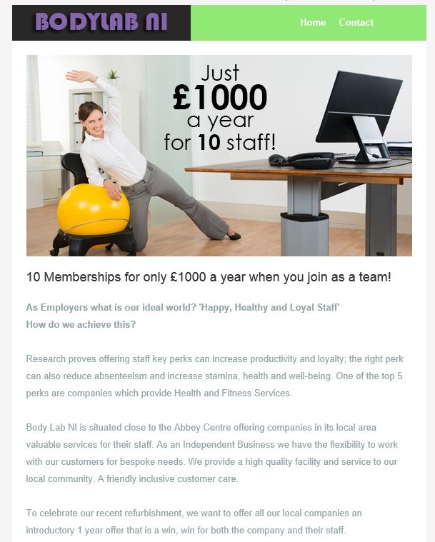 MalluskInfo's tweet image. Help your staff adopt a more healthier lifestyle. Local @BodyLabNI have a fab new range of #corporate #packages. ow.ly/LUz4308PKaK