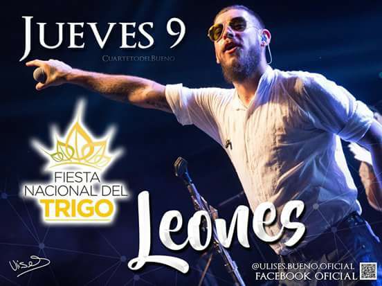 No se suspende por ☔️el baile de <a href="/UlisesBuenoSOY/">Ulises Bueno ♱</a>  en #Leones #61FiestaNacionalDelTrigo <a href="/ClubLeonesOK/">Club Leones Oficial</a>
