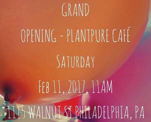 plantpurecafe's tweet photo. 2 more days until the #plantpurecafe GRAND OPENING!! Join us Saturday, 11am at 1115 Walnut St! Nelson and Kim Campbell will be there! #Vegan https://t.co/VCWgpiojND