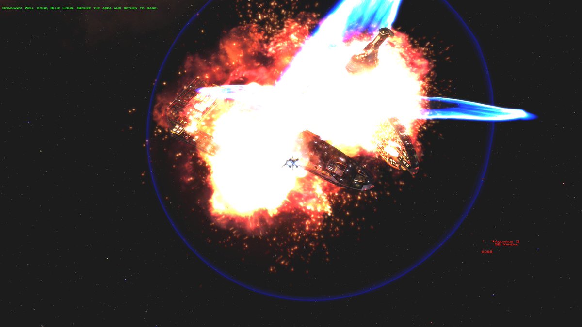 ArchaosTheWise's tweet image. Explosion of Terran Base #Freespace2