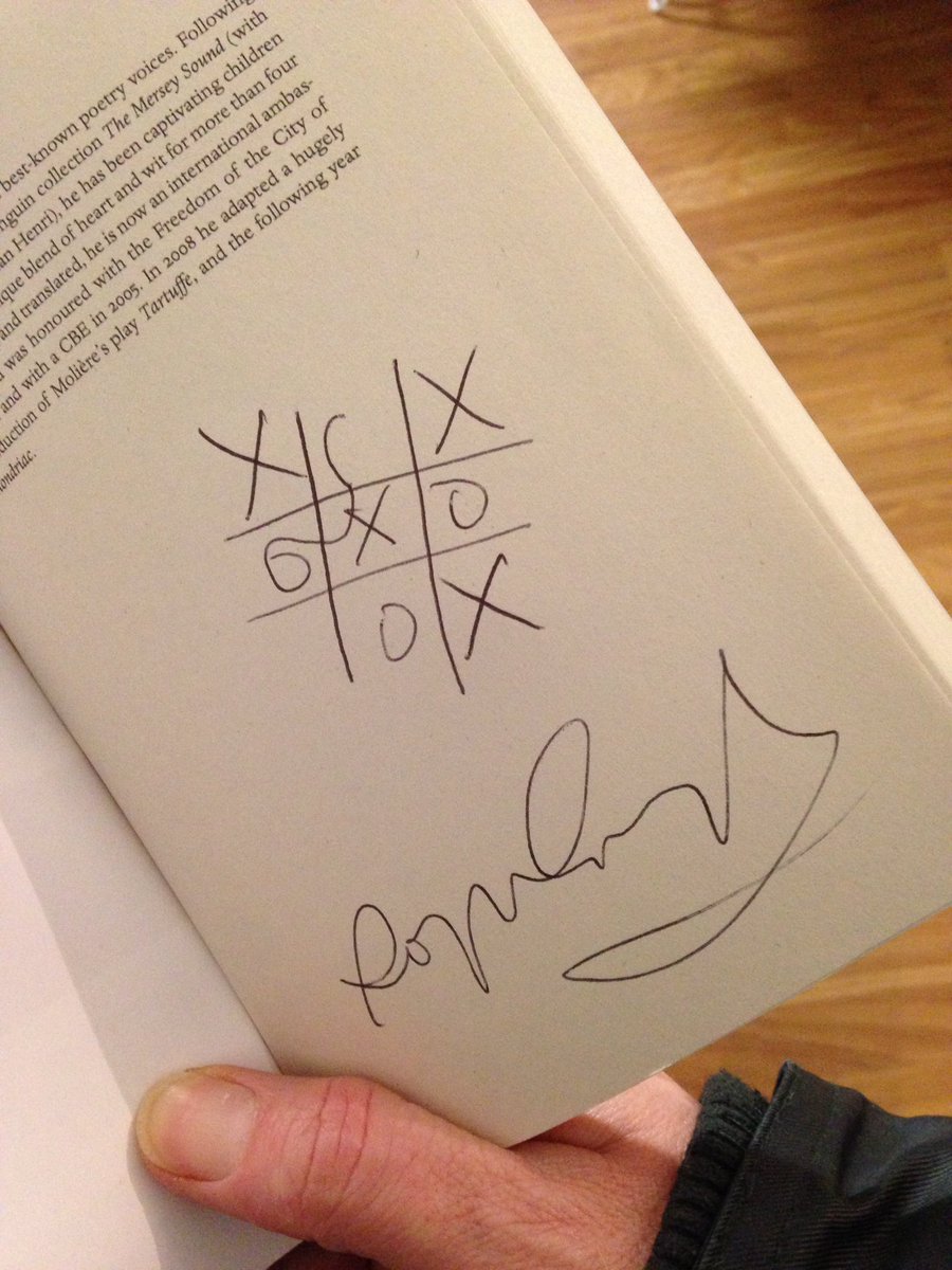 Had an excellent round of noughts &amp; crosses with <a href="/McgoughRoger/">Roger Mcgough</a> at <a href="/BSCFestLit/">Festival of Literature</a> What a gentleman!